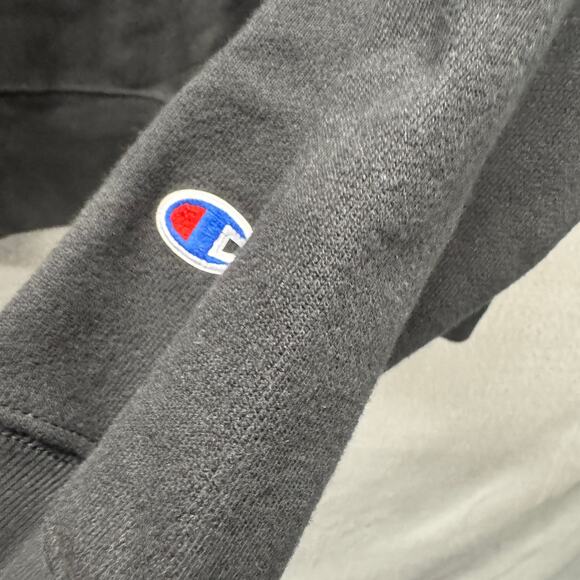 Champion Sweatshirt Mens XL Black Reverse Weave Pullover Embroidered Logo NEW - Picture 8 of 8